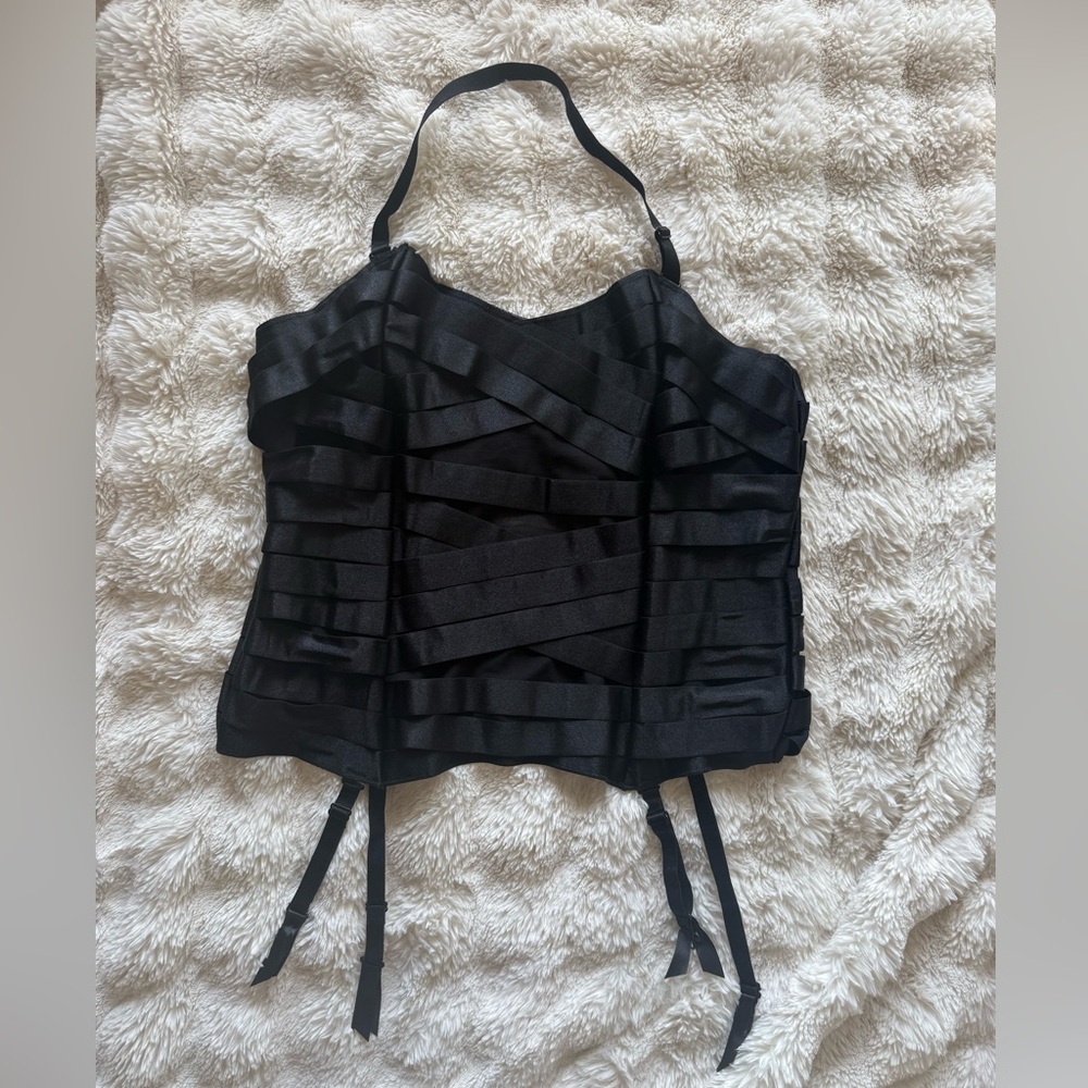 Hips And Curves Bandage Corset Top 3X Plus Black